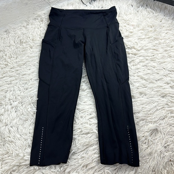 Lululemon Fast & Free Crop II *Nulux 19" Black - Picture 1 of 6